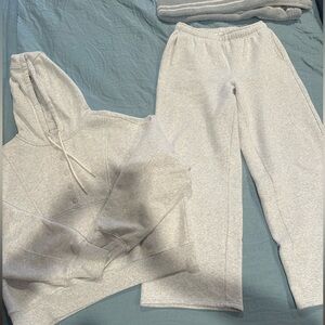 Aerie Offline Gray Hoodie and Sweatpants Set - Size Small